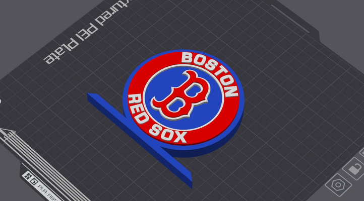 boston rouge sox logo table supporter by 5kyrunn3r art panneaux logos mlb majeur ligue base ball amérique etats unis massachusetts fenway parc signe ams prêt 3d print model - Mito3D