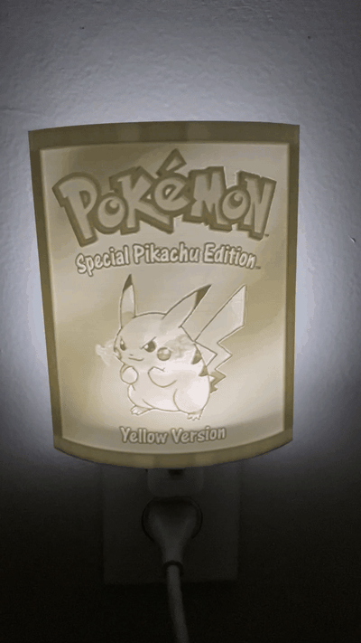 pokémon gelb nacht licht lithophan pikachu by 3d druckt woche haushalt dekor game boy kinder zimmer spieler retro 3d print model - Mito3D