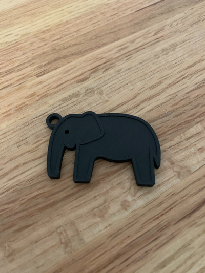 semplice carina elefante portachiavi by strato miniature animali 3d print model - Mito3D