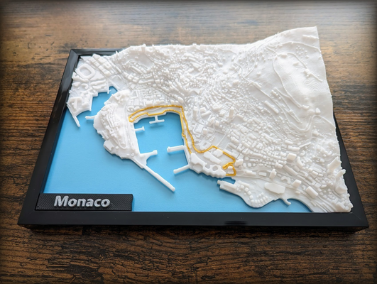 monaco 3d mini f1 edition by jarvizar miniatures architecture europe city cityscape terrain geography map frame diy france italy formula 1 formula1 desk accessory accessories multicolor circuit one formulaone de eu 3d print model - Mito3D