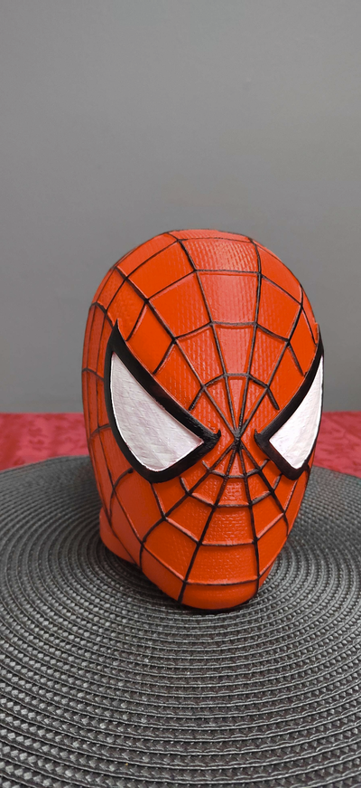 hombre araña cabeza auricular estante soporte by herramientas organizadores auriculares cueva jugador divertido spider man maravilla estación juegos 3d print model - Mito3D