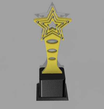 troféu estrela v3 by fil 3d arte modelos medalha vencedora 3d print model - Mito3D