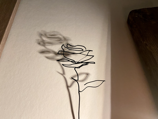 rose - art decor by settlers household walldecor wall minimalistic 2d sculpture lightart statuette 3d print model - Mito3D