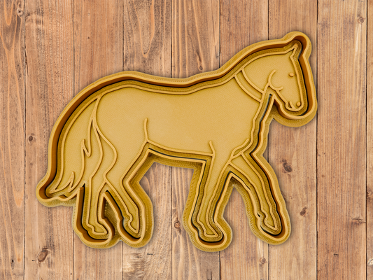 mente teke cavalo biscoito cortador carimbo by indibles passatempo faça natal biscoitos cortadores doente akhal teke dourado argila massa cozimento 3d print model - Mito3D