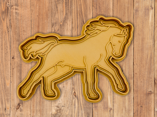 cavallo arabo in galoppo biscotto taglierina francobollo by indibili passatempo fai natale biscotti frese argilla impasto cottura indietro equitazione 3d print model - Mito3D