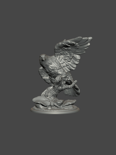 adler statue by rott3d kunst skulpturen tier ast vogelscheuche raubtier vogel geschenk garten 3d print model - Mito3D