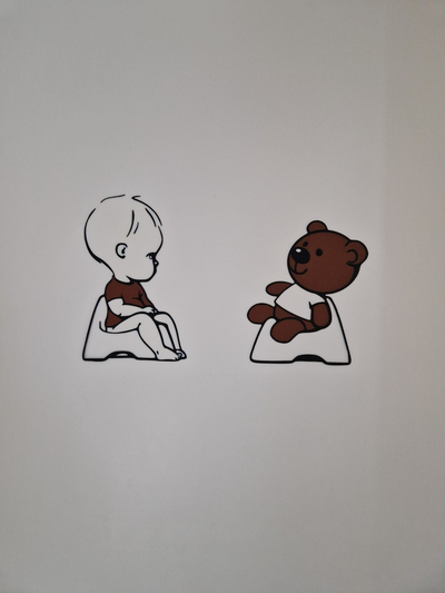 toilet sign baby teddy by palumbus art signs & logos bear 3d print model - Mito3D