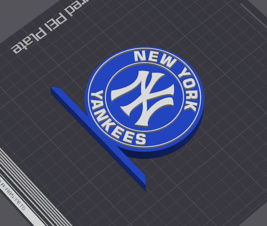 iorque yankees logotipo by 5kyrunn3r arte sinais logotipos mlb principal liga beisebol eua américa cidade placa bronx ams pronto 3D print model - Mito3D