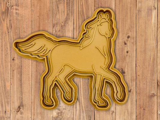 cavallo arabo in trotto biscotto taglierina francobollo by indibili passatempo fai natale biscotti frese argilla impasto cottura indietro equitazione 3d print model - Mito3D