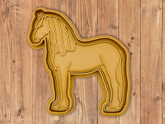 cavallo frisone biscotto taglierina francobollo by indibili passatempo fai natale biscotti frese argilla muffa impasto cottura indietro equitazione 3d print model - Mito3D