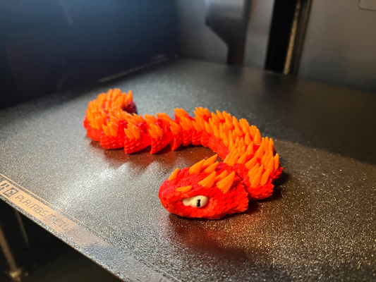 fire serpent by davidkelly021 toys & games snake dragon print in place fidget pokemon 3d print model - Mito3D