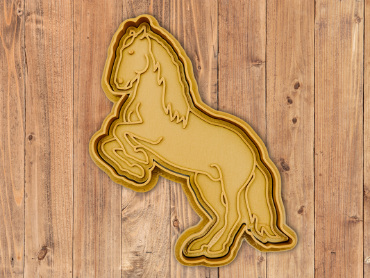 cavallo spagna allevamento up biscotto taglierina francobollo by indibili passatempo fai natale biscotti frese muffa argilla play doh playdoh cottura impasto in piedi indietro equitazione 3d print model - Mito3D