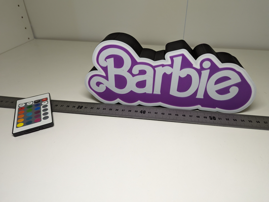 barbie logo leuchtkasten by t3rryx kunst zeichen logos mauer 3d print model - Mito3D