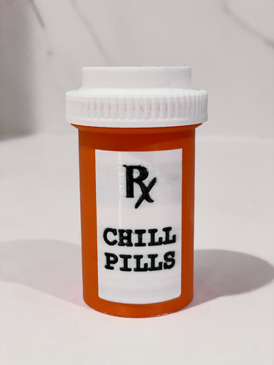 chill pills prescription bottle candy holder pill medicine container by kndesigns3d tools organizers gag gift 3d print model - Mito3D