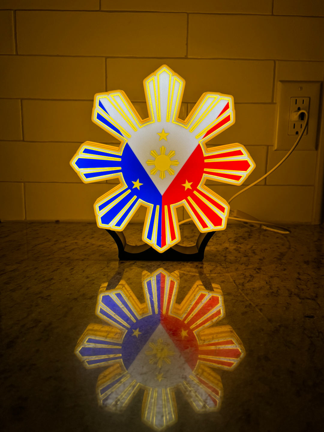 filipino bandeira luz caixa by baga preta arte sinais logotipos filipinas 3D print model - Mito3D