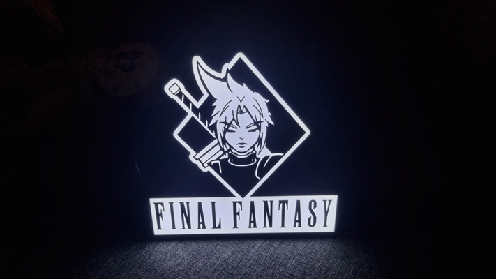 final fantasía logo nube led caja by vigo 3d casa decoración vii 7 3d print model - Mito3D