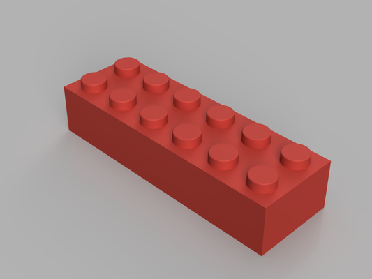 brick 2x6 v2 by gimmy3d toys & games legobrick 3d print model - Mito3D