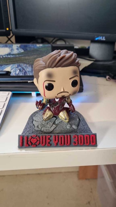 ironman pop stand by matanelav miniaturen büste büstenständer funko iron iloveyou3000 wunder marvelstudios 3d print model - Mito3D