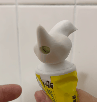 white java sparrow toothpaste cap by funtuan tools 3d print model - Mito3D