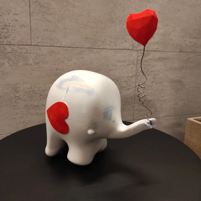 elefante amar by altamente desafiador arte modelos coração 3d print model - Mito3D