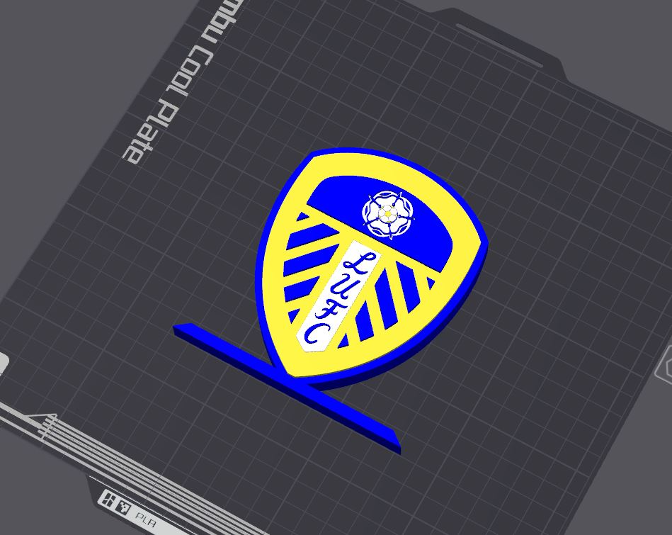 leeds unidos logotipo tabela ficar pé by 5kyrunn3r arte sinais logotipos leed futebol clube liga ams pronto manchester manu westham futebol 3D print model - Mito3D