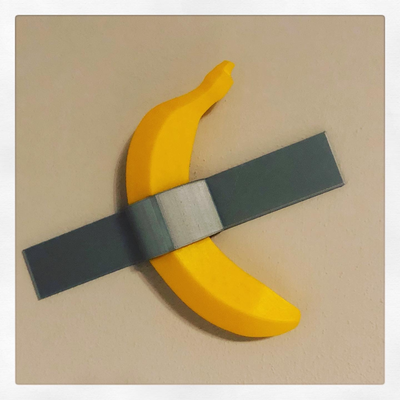 banane cattelan wandhalterung by cb3dmaker kunst skulpturen 3d print model - Mito3D