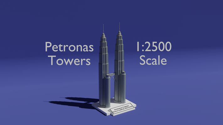 petronas torres escala modelo monitor by maximvirgilio miniaturas arquitectura rascacielos edificio ciudad paisaje urbano malasia 3d print model - Mito3D