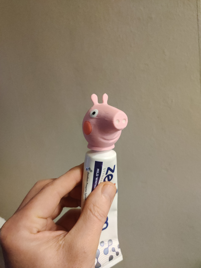 peppa porc dentifrice by échelle nourriture ménage maison modèles enfant gamins dessin animé enfants salle bains toilette mignonne 3d print model - Mito3D