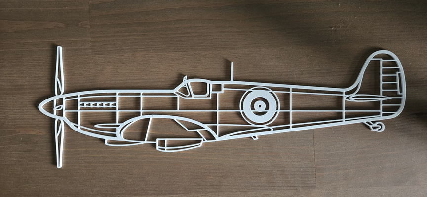 supermarino volcán mk ix mural by limamike3d arte 2d ww2 aeronave avión bosquejo plano combatiente 3d print model - Mito3D