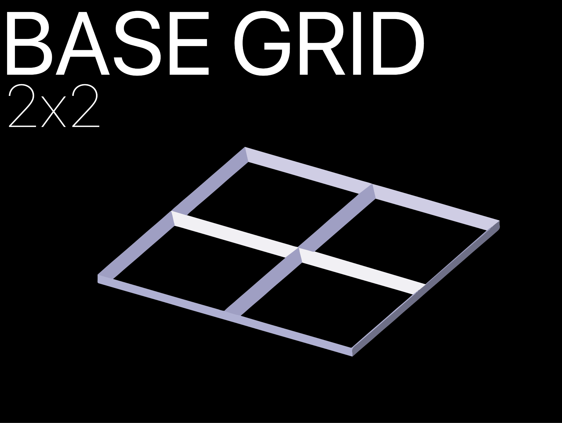 2x2 55 mm base grille organisateurs by vol outils organisateur boîte espace rangement trier trieur pièces matériel poubelle grillefinity 3D print model - Mito3D