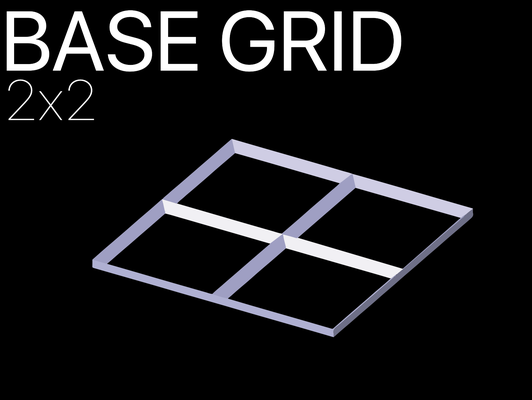 2x2 55 mm base gitter veranstalter by flug werkzeuge box lager sortieren sorter teile hardware behälter gridfinity 3d print model - Mito3D