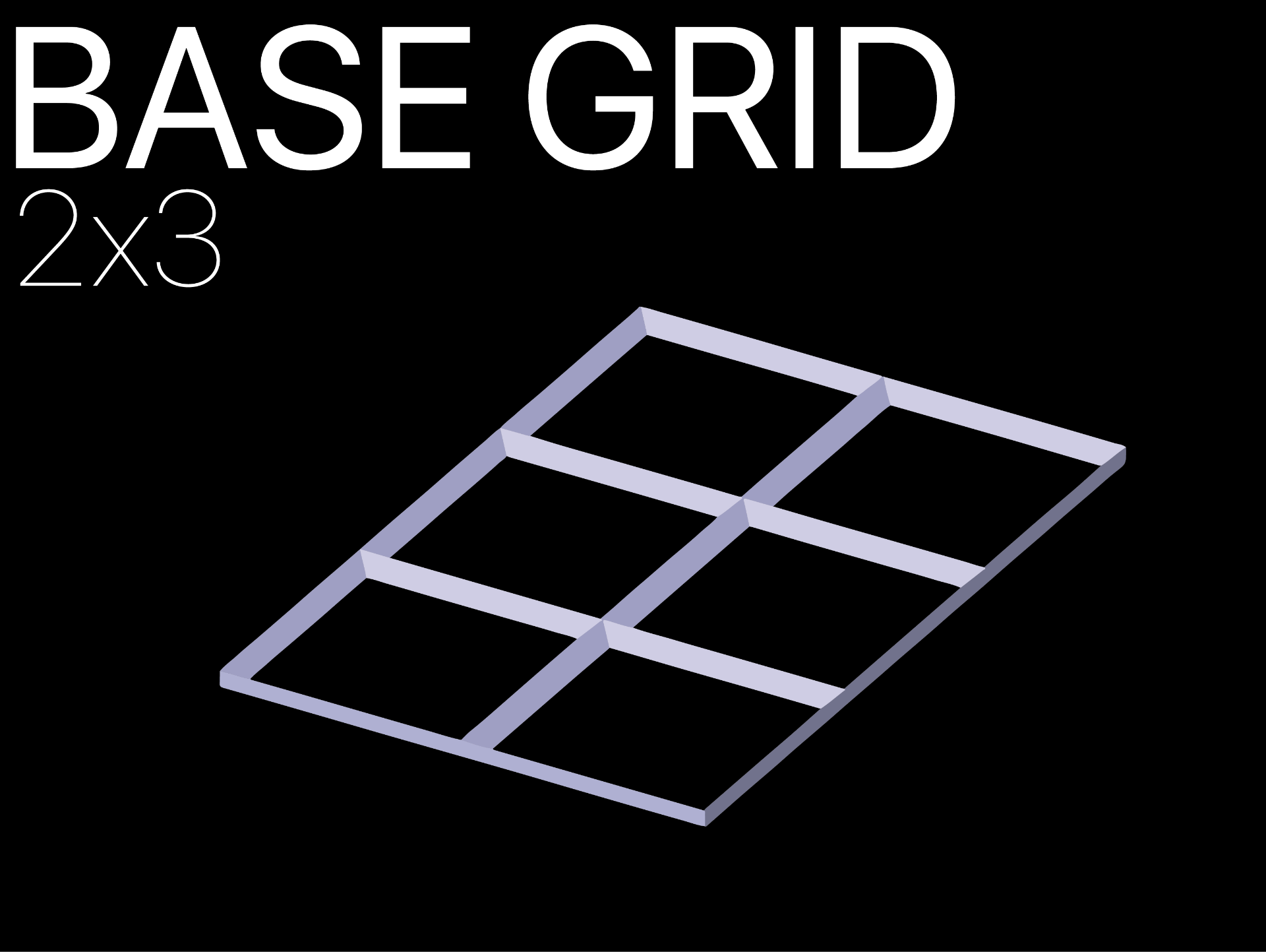 2x3 55 mm base grille organisateurs by vol outils organisateur boîte espace rangement trier trieur pièces matériel poubelle grillefinity 3D print model - Mito3D