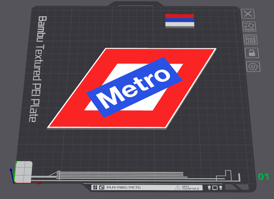 signe métro madrid souterrain by xxemix art panneaux logos logo 3d print model - Mito3D