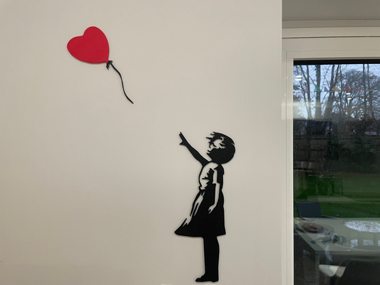 banksy - balloon girl by stag 3d art 2d banksyart artwork decor wall home graffiti 3d print model - Mito3D