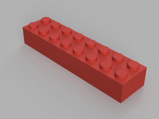 brick 2x8 v2 by gimmy3d toys & games legobrick 3d print model - Mito3D