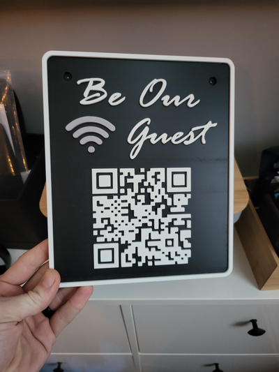 guest wifi access sign by nweishar art signs & logos guestwifi temp qr code custom visitor visiting 3d print model - Mito3D