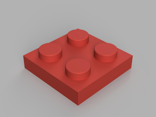 piatto 2x2 v2 by gimmy3d giocattoli giochi piastra lego mattone 3d print model - Mito3D