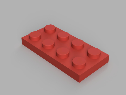 piatto 2x4 v2 by gimmy3d giocattoli giochi piastra lego mattone 3d print model - Mito3D