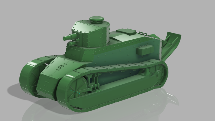 renault ft17 by davidepaggetta hobby & diy vehicles reanult armoredcar tank davidepaggetta3d worldwar 3d print model - Mito3D