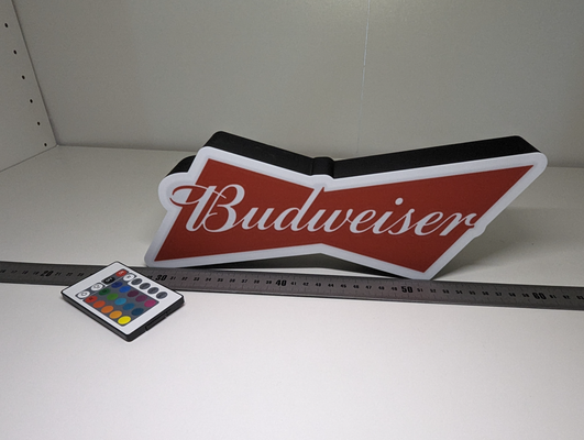 budweiser caixa luz by t3rryx arte sinais logotipos espaço masculino homem caverna parede cerveja barra 3d print model - Mito3D