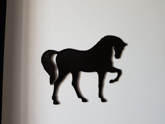 elegante cavallo silhouette parete arte by wikipedia miniature animali animale muraria scultura moderno arredamento moderndecor fai decorazione interni equestre figurina casa home decor 3d print model - Mito3D