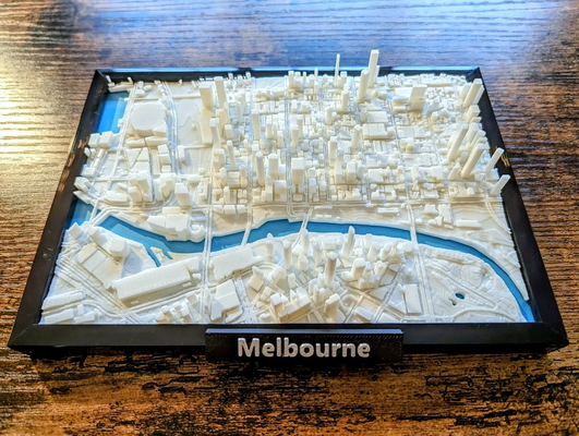 melbourne australia 3d miniatura by jarvijar miniature vic victoria au città paesaggio urbano skyline terreno geografia carta geografica telaio fai mini modello architettura punto riferimento 3d print model - Mito3D