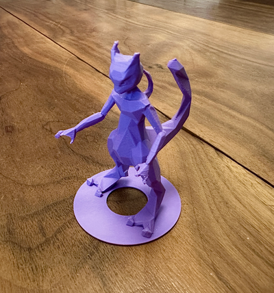 mewtwo lowpoly by ruido2 miniaturen kreaturen pokémon miauen 3d print model - Mito3D