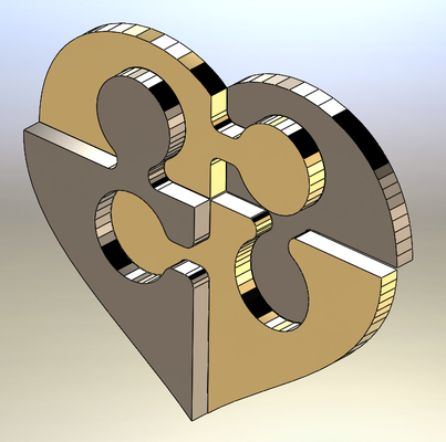 cuore puzzle by lettera arte modelli san valentino regalo arredamento casa amore 3d print model - Mito3D