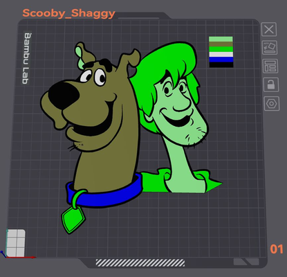 2d scooby doo irsuto by wizard7741 arte cartone animato carattere 3d print model - Mito3D