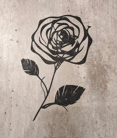 2d rose wall art by angry-p1p valentine day valentine's plant 2dart wallart tattoo 3d print model - Mito3D