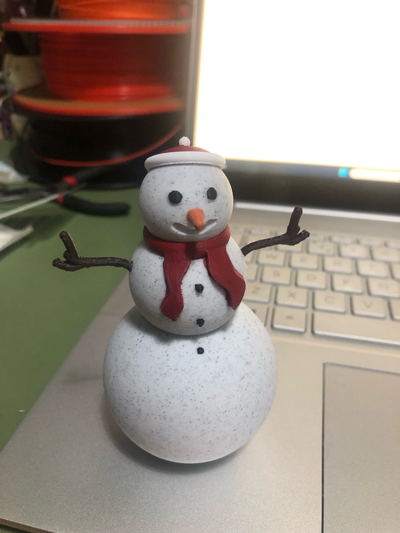 snowy snow man by design element household festivities christmas 3d print model - Mito3D