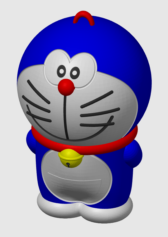 portachiavi doraemon multicolore remixato by 3dprint k81 utensili gadget manga cartone animato ragazzi accessori accessorio 3D print model - Mito3D