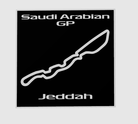 formula 1 saudita arabo gp jeddah by maegu arte 2d formula1 formel1 mille dollari prix 3d print model - Mito3D