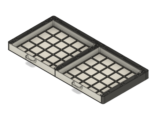 5x5x3u modulare cremagliera sistema gridfinity cassetti by grafxp utensili organizzatori cassetto estensibile 3d print model - Mito3D